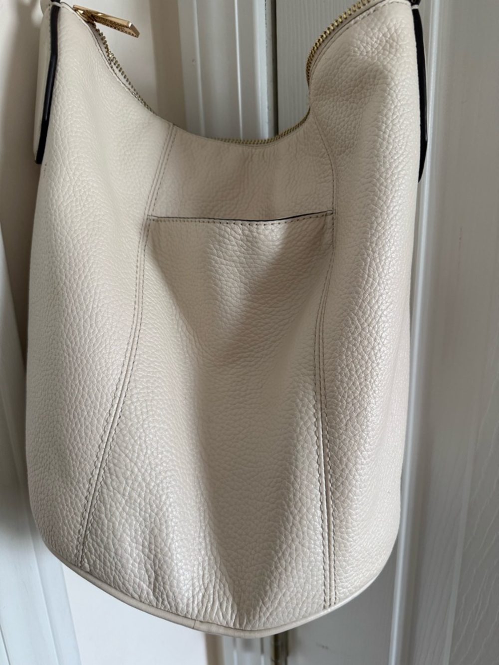 Michael Kors Ivory Pebbled Leather Hobo Shoulder Bag - Picture 4 of 9